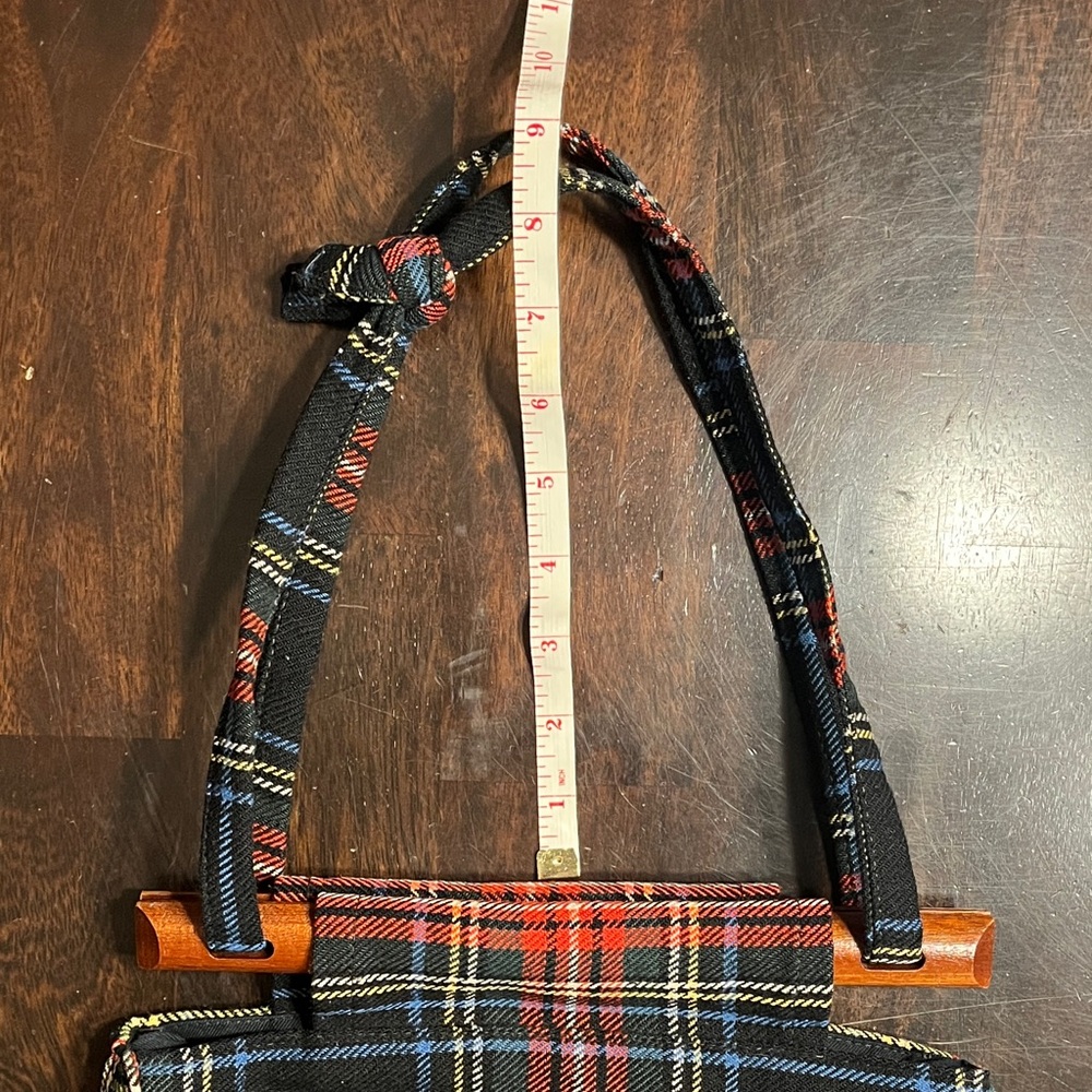 Vintage Brown’s of Bermuda Wood-Handled Plaid Bag - Picture 7 of 13